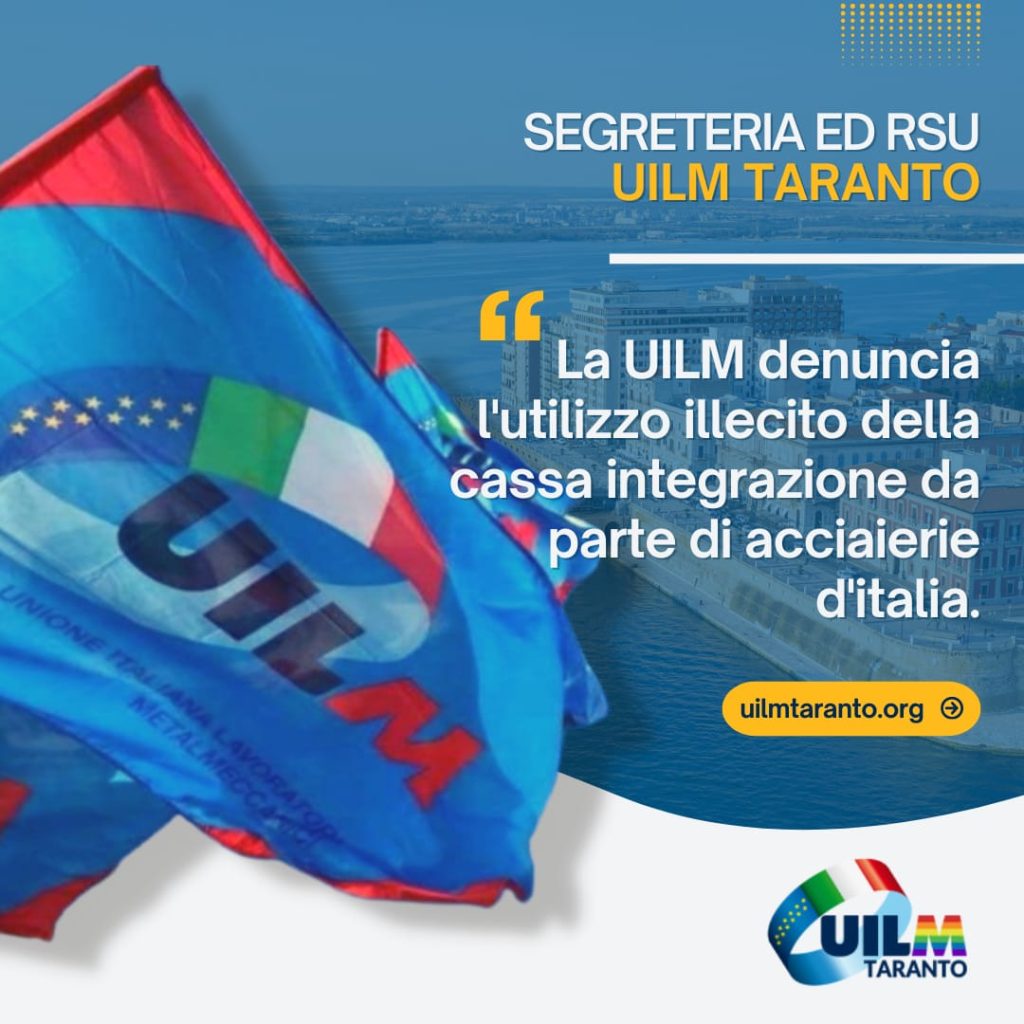 Uilm Taranto denuncia acciaierie d'italia